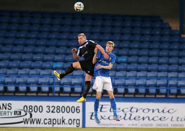 David Cushley endured a frustrating evening in Ballymena United's defeat at Glenavon on Friday night. Picture: Press Eye.