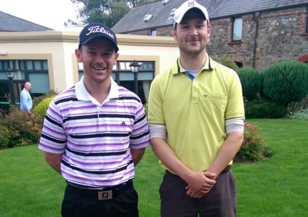 Kieran Berryman (left) winner of Roe Park Golfer of the Year with Andy Young, runner-up.