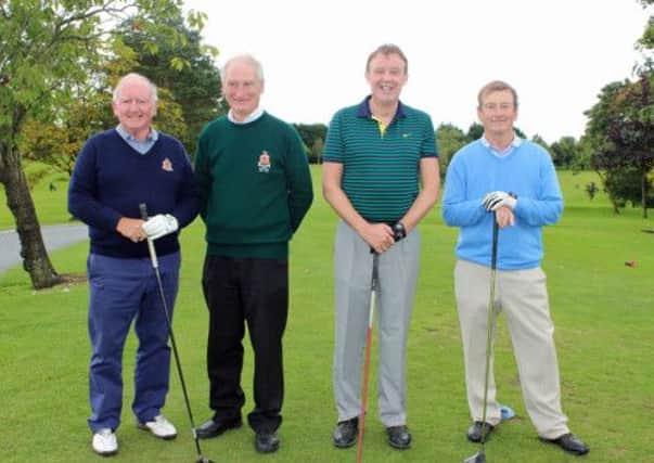 Dan McCool (second left) on his President's Day at Lurgan with, from left, Terry Murphy, Barry Mulholland and Sean McCool.INLM36-163