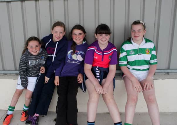 Taking a break from the fun at the recent Sarsfields summer camp.