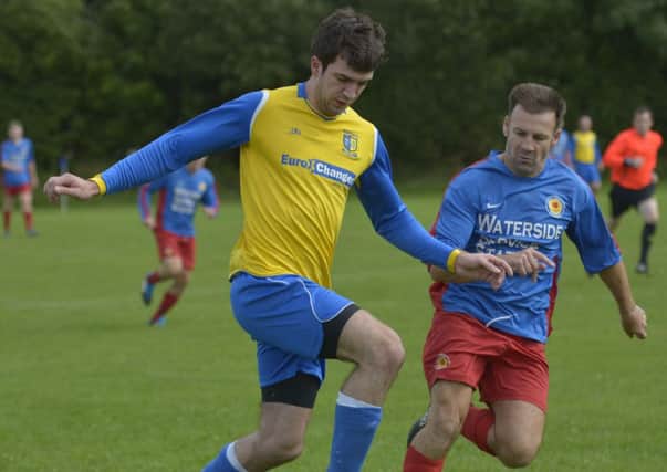 Eglinton Reserves player Cathair Martin pictured on the ball during Saturday's match against Lincoln Courts Recerves. INLS3514-130KM