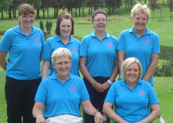 Cairndhu Golf Club's Ladies' Intermediate Cup team. Back row (l-r): Lesley Gausden Sinead Robinson, Sandra Conlon, Gail McCluggage; Front row (l-r) Bev Moore (team captain), Lyn Morrow (Lady Captain). INLT 36-916-CON