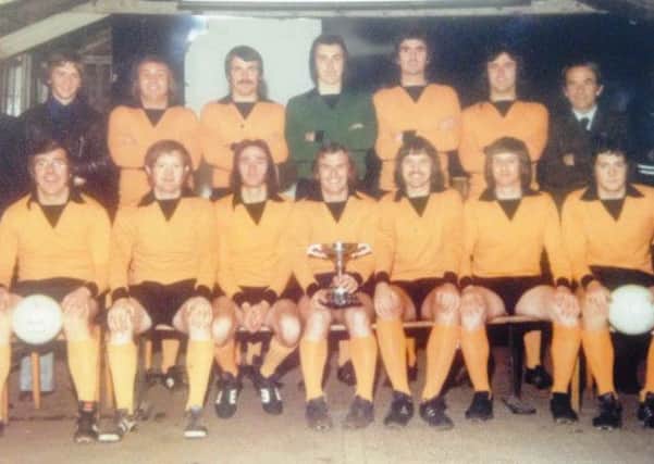 Way back when: Barn United's squad from the 1973-74 season.