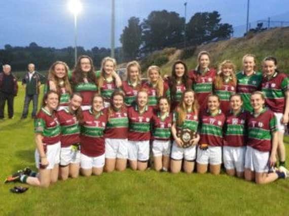 Eoghan Ruas Under-16 girls football team following their Derry Shield final victory over Craigbane. (S)