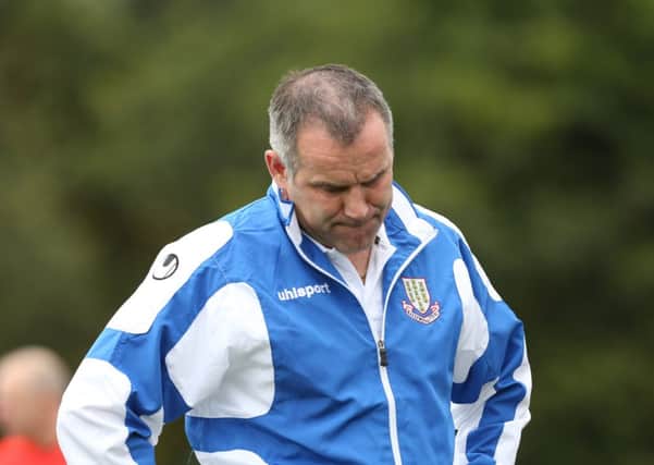 Ballymena United manager Glenn Ferguson endured a disappointing day at Ballinamallard on Saturday. Picture: Press Eye.