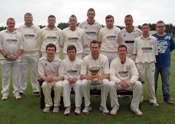 Newbuildings Cricket Club pictured with the Qualifying 1 trophy.
