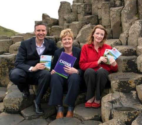 North Coast Tourism Partners embark on sales mission to China.
(l-r) Jason Powell, Marketing Executive for Causeway Coast & Glens, Ann Donaghy, General Manager of Ramada Hotel Portrush and Alexandra Mehaffy, Tourism Development Manager, National Trust North Coast.
 INBM38-14