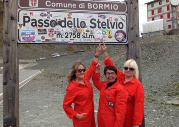 Team 338: Paula McErlain, Louise Buckley and Annie Mottram who are rallying around Europe to raise money for cancer charities in memory of Paulas son Callan, a keen motorcross racer who passed away last year aged just 16 after suffering from Ewings Sarcoma. INNT-38-700-con