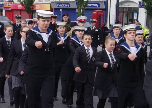 Sea Cadets and Marine Cadets supporting the Battle of Britain parade.  INCT 38-723-CON