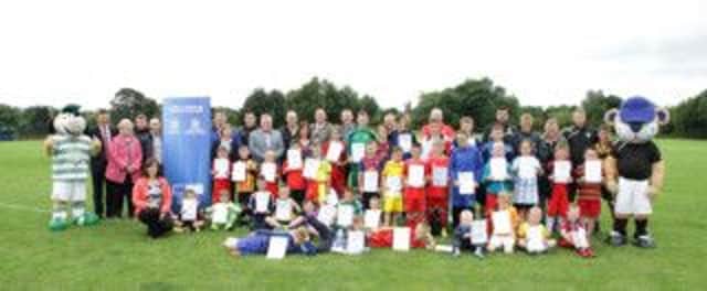 Those who took part in the Greater Dunmurry Positive Relations Partnership (GDPRP) annual soccer summer school.