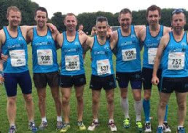 The Acorns AC prior to the Laganside 10k at the weekend. The team claimed bronze in the NI Championships