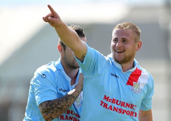 David Cushley scored a hat-trick for Ballymena in tonight's County Antrim Shield win at Donegal Celtic.