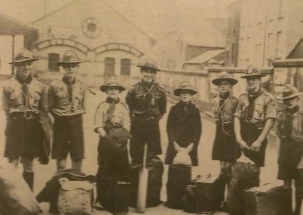 A few of the 1st Londonderry, St Augustine's troop of boy scouts upon return from a week long camp at Gibson Park, Belfast, in 1932.
