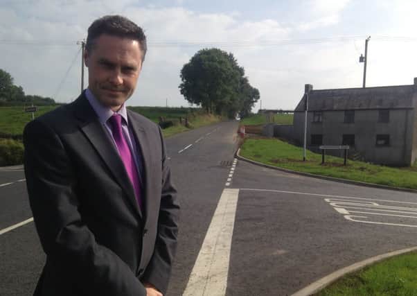 Local DUP MLA Paul Frew at Lisnamurrican Cross where Transport NI have improved visiibility for motorists.