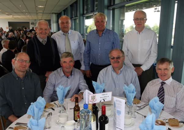 Harry Millar and friends at their table during the Ballymena United corporate dinner. INBT40-247AC