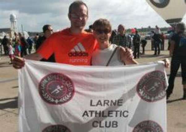Larne Athletic Club's James McIlroy and Heather Baxter at the Berlin Marathon.