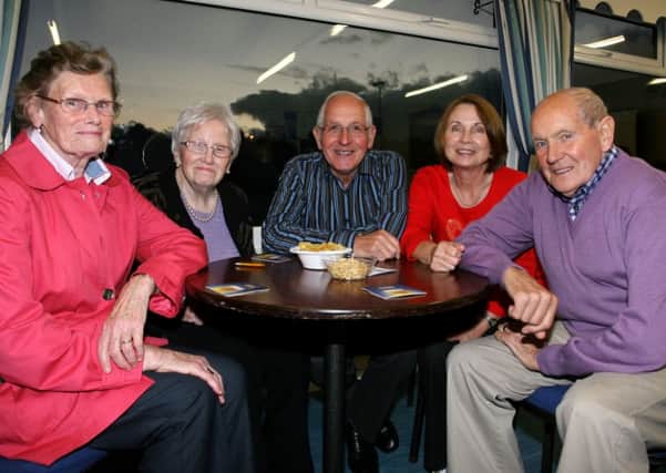 Sylvia Talbot, Audrey Rainey, Ronnie Talbot, Florence Talbot and Tommy Talbot, one of the team at the recent Church of Ireland parishes Drummaul, Duneane and Ballyscullion table quiz. INAT40-405AC