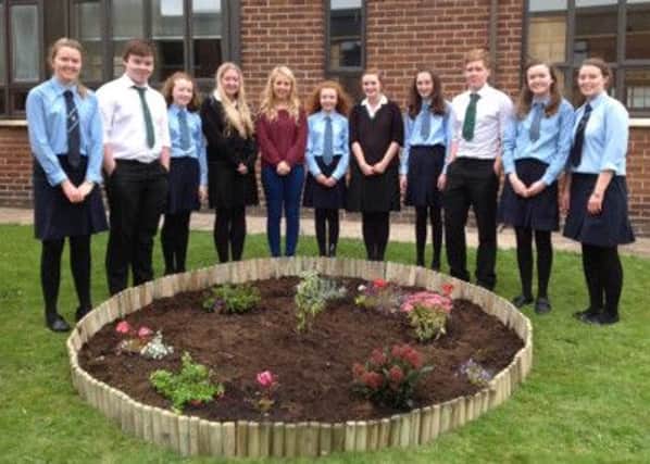 Students from Cookstown High School and Holy Trinity College at their Eco Garden.