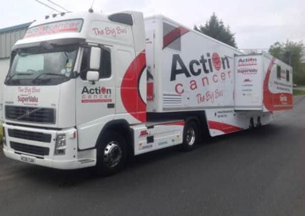 Action Cancer's new-look Big Bus mobile detection unit.