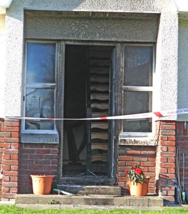 The scene at the home of Cllr Padraid McShane after an arson attack. PHOTO BY KEVIN MCAULEY. IMBM41-14 S