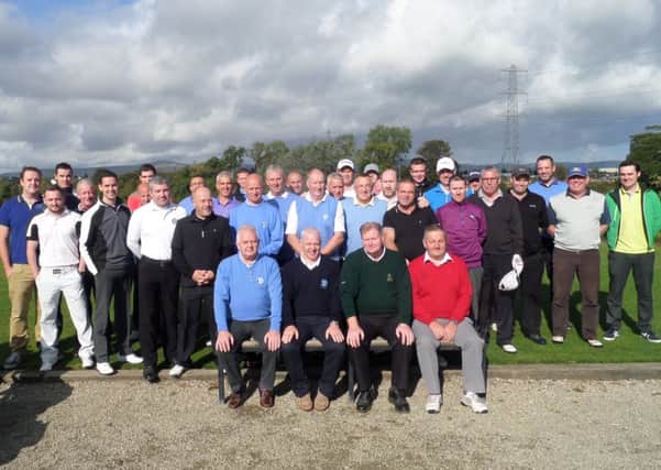 Pictured are the Faughan Valley GC and Foyle GC teams who took part in Sunday's 'Two Bridges' competition. Front row left to right Trevor Lewers (Faughan Valley GC Team Captain); Robert Curry (Faughan Valley GC Captain); Chris Lynch (Foyle GC Captain) and George Fitzpatrick (Foyle GC Team Captain).