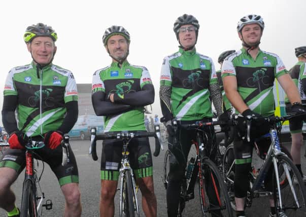 Vincent Drain, Paul O'Kane, Mel McElfatrick, Ciaran McToal pictured when they took part in the Carn Wheelers Tour of South Derry.