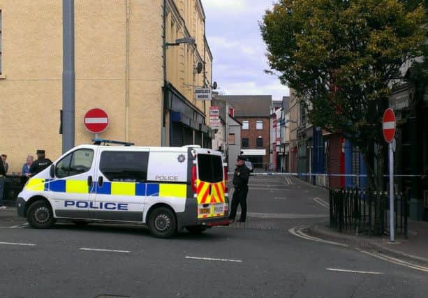 Police cordoned off Dunluce Street on Monday afternoon following the discovery of a suspicious object.