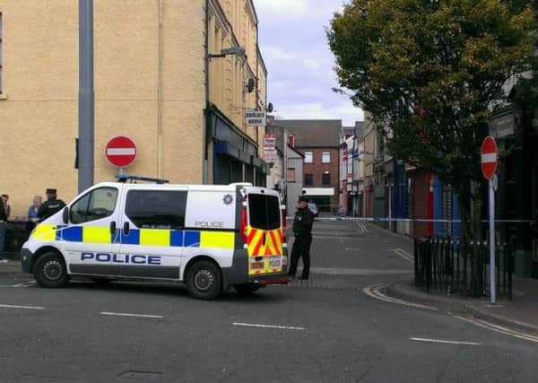 Police cordoned off Dunluce Street on Monday afternoon following the discovery of a suspicious object.