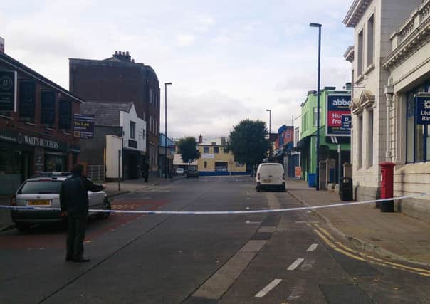 Business premises on Upper Main Street were evacuated during Mondays security alert.