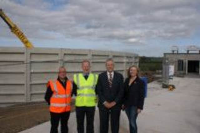 First Minister Peter Robinson with MLA Brenda Hale at the Hillsborough based company with directors of the company