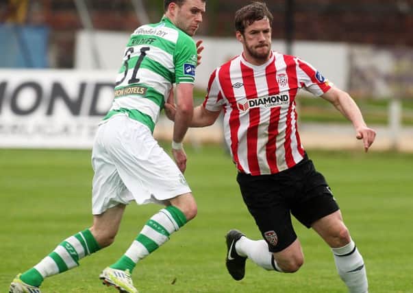 Derry City centre-back Ryan McBride misses tomorrow night's game against UCD. Picture by Lorcan Doherty/Presseye