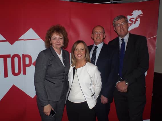 Sinn Féin's Westminster candidate Cllr Catherine Seeley, with Upper Bann MLA John O'Dowd, Cllr Brendan Curran and Carál Ní Chuilin DCAL Minister.