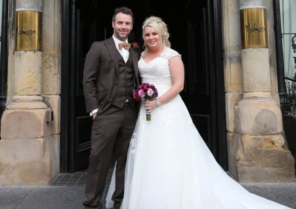 Carrickfergus couple Charlene Mitchell and Simon Crymble were married at Carrickfergus Castle on September 18 with the reception in the Malmaison Hotel, Belfast. INCT 42-702-CON