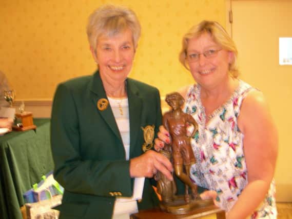 With the Lady Captain is the Club Champion, Mrs Valerie Rooney who crowned a terrific golfing year with winning the top matchplay honours in the Ladies Branch.