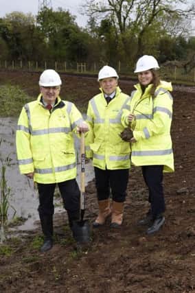 L-R: Regional Development Minister Danny Kennedy, Bill Gowdy, NI Water Director of Engineering Procurement and Sara Venning Chief Executive of NI Water