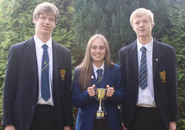 The winners of the Kirkwood Prize for the best overall performance at GCSE were Joshua Edwards, Emily Morgan and John Mackey. INNT 44-467-CON