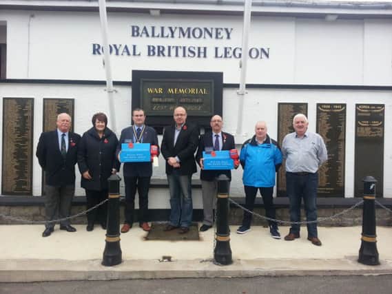 Councillor Darryl Wilson with members of the Ballymoney Branch of the Royal British Legion. inbm45-14s