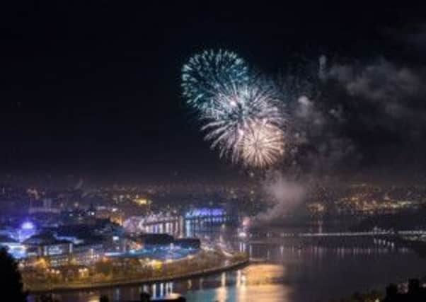 Halloween fireworks over Derry.