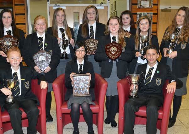 Photographed last week at the annual prize giving were the Dunclug College Key Stage 3 award winners. INBT 44-820H
