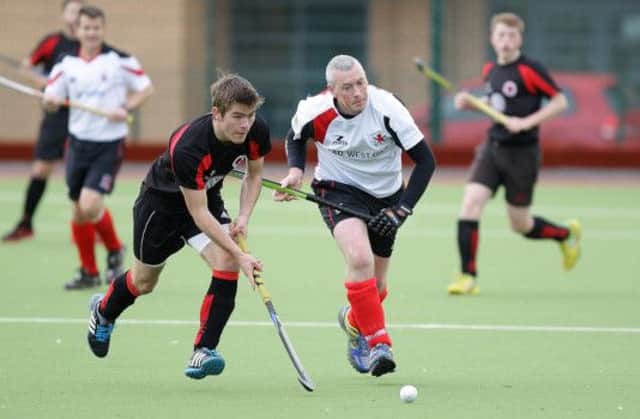 Action from the game between South Antrim 2nds and Raphoe. US1444-517cd  Picture: Cliff Donaldson