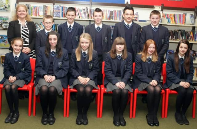 BALLYMONEY  High School Vice-Principal Cynthia Curry, pictured with Yr8 pupils.