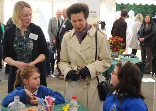 HRH The Princess Royal pictured talking to Cumber Claudy Primary School schoolchildren at the launch of the Centenary Wood in the heart of the Faughan Valley. Photo by Simon Graham/Harrison Photography