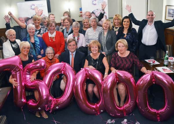 A roaring achievement for the Ballymena committee of Cancer Research UK as they reach a new milestone in fundraising totalling 750,000 pounds celebratating in style with a special meal in the Eagle Bar and Grill at Galgorm Castle Golf Club last week. INBT 45-812H
