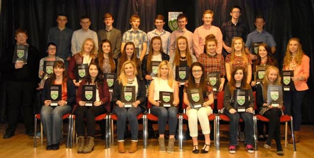 All the 2013 Rathfriland High School Leavers who received their various Certificates, during the annual Prize Night.  © Photo: Gary Gardiner.  IN BL WK 4414-510.