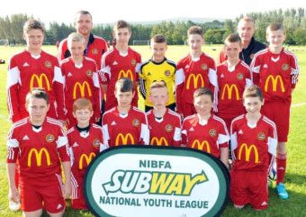 Carniny Youth Under 14 Squad who played out a draw with Cookstown Youth in the National League at the weekend