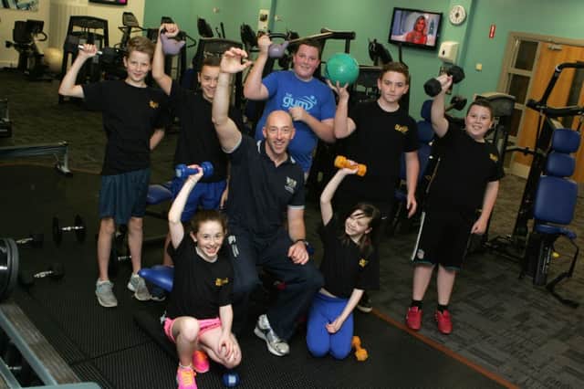 Local youths pictured during a Teen gym initiative for 12-15 year at the Jim Watt Rural Facilities centre in Garvagh with Ricky Dennison assistant manager of the Rural Facilities. INCR45-316PL