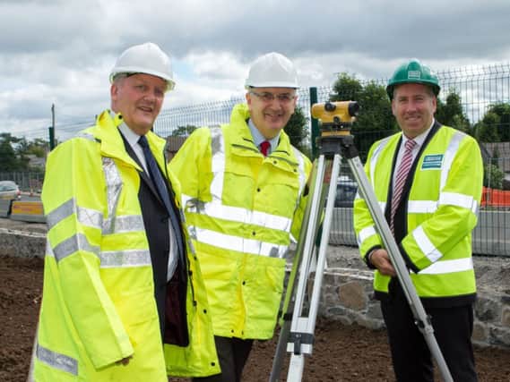 (file photo) Minister Danny Kennedy (centre) at the A2 site. INCT 36-403-RM