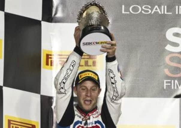 Jonathan Rea takes third in the World Superbike championship in the colours of Pata Honda after Sunday's final round at Qatar. It has since been announced that the local rider will compete for Kawasaki in 2015. INLT 45-913-CON