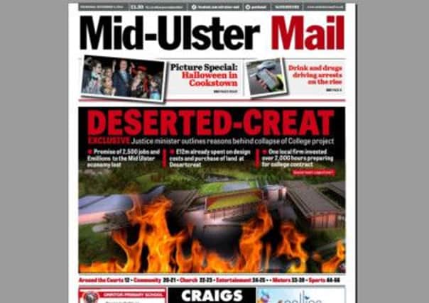 Front page of Mid Ulster Mail