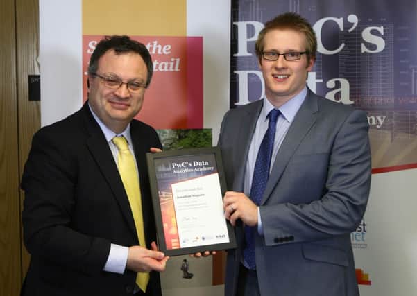 Jonathan Maguire from Dromore with Employment and Learning Minister Dr Stephen Farry.